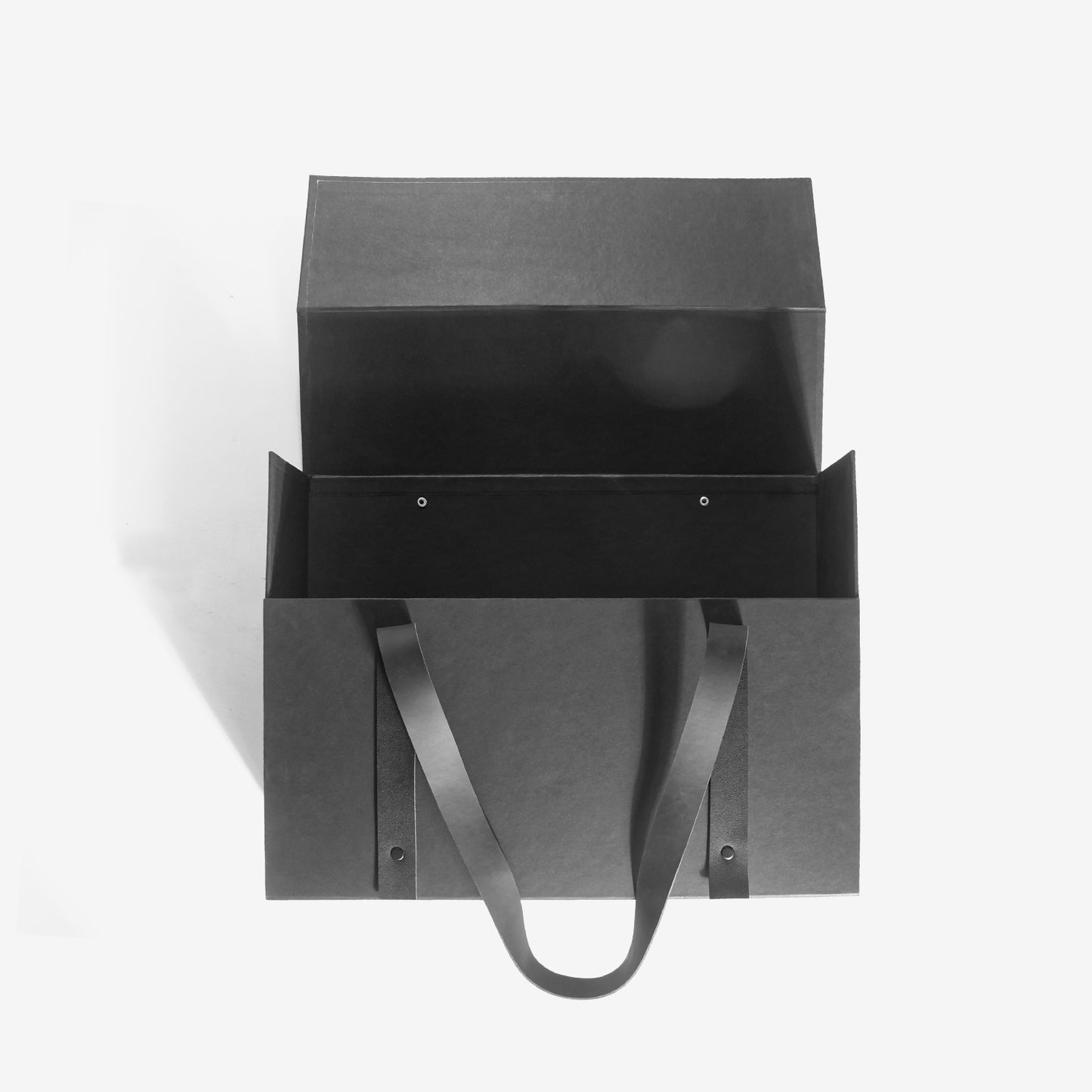 Elegant Black Box with Leather handle