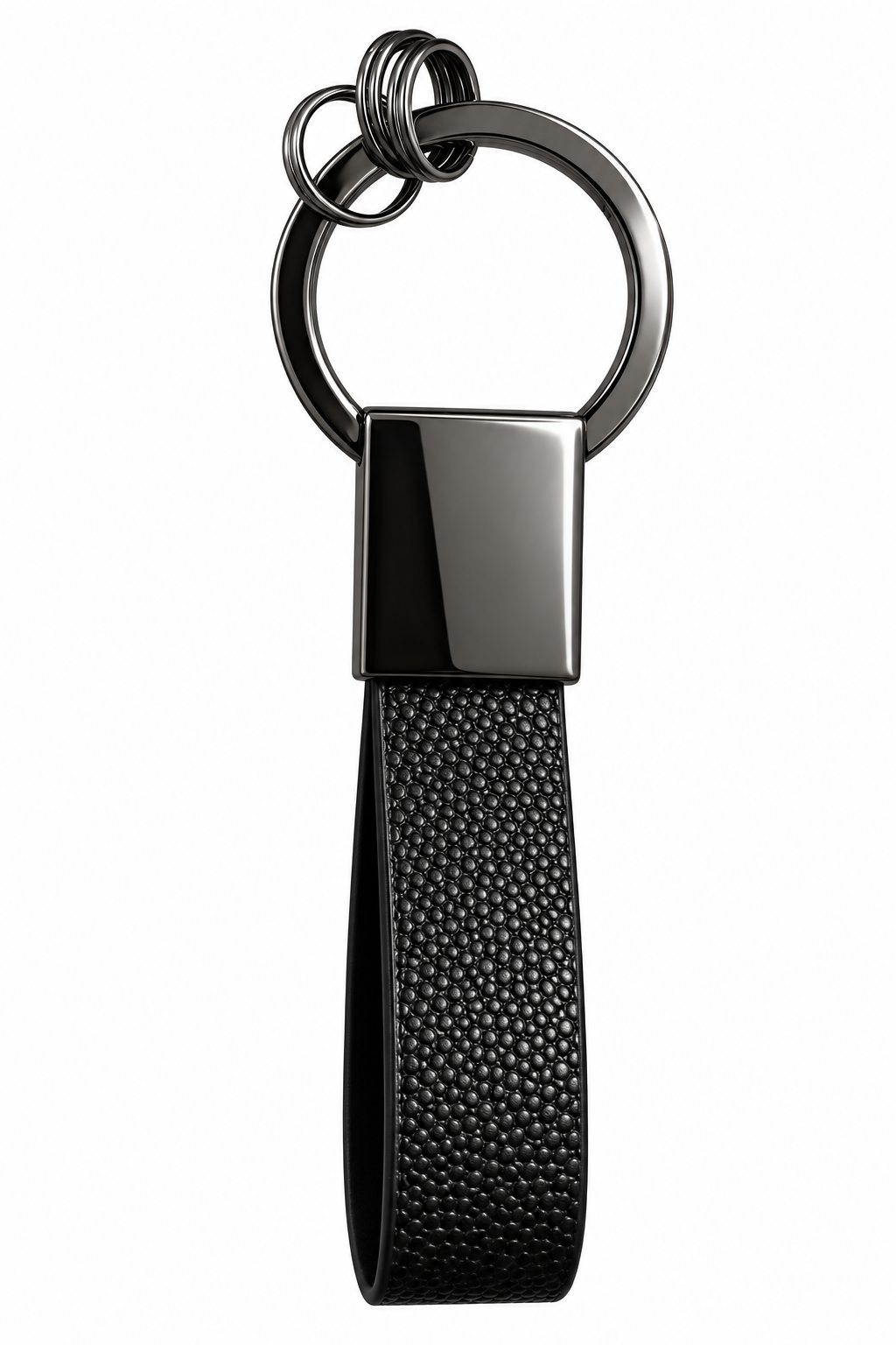 Executive Rectangular Leather Strap Keychain (CK10g)