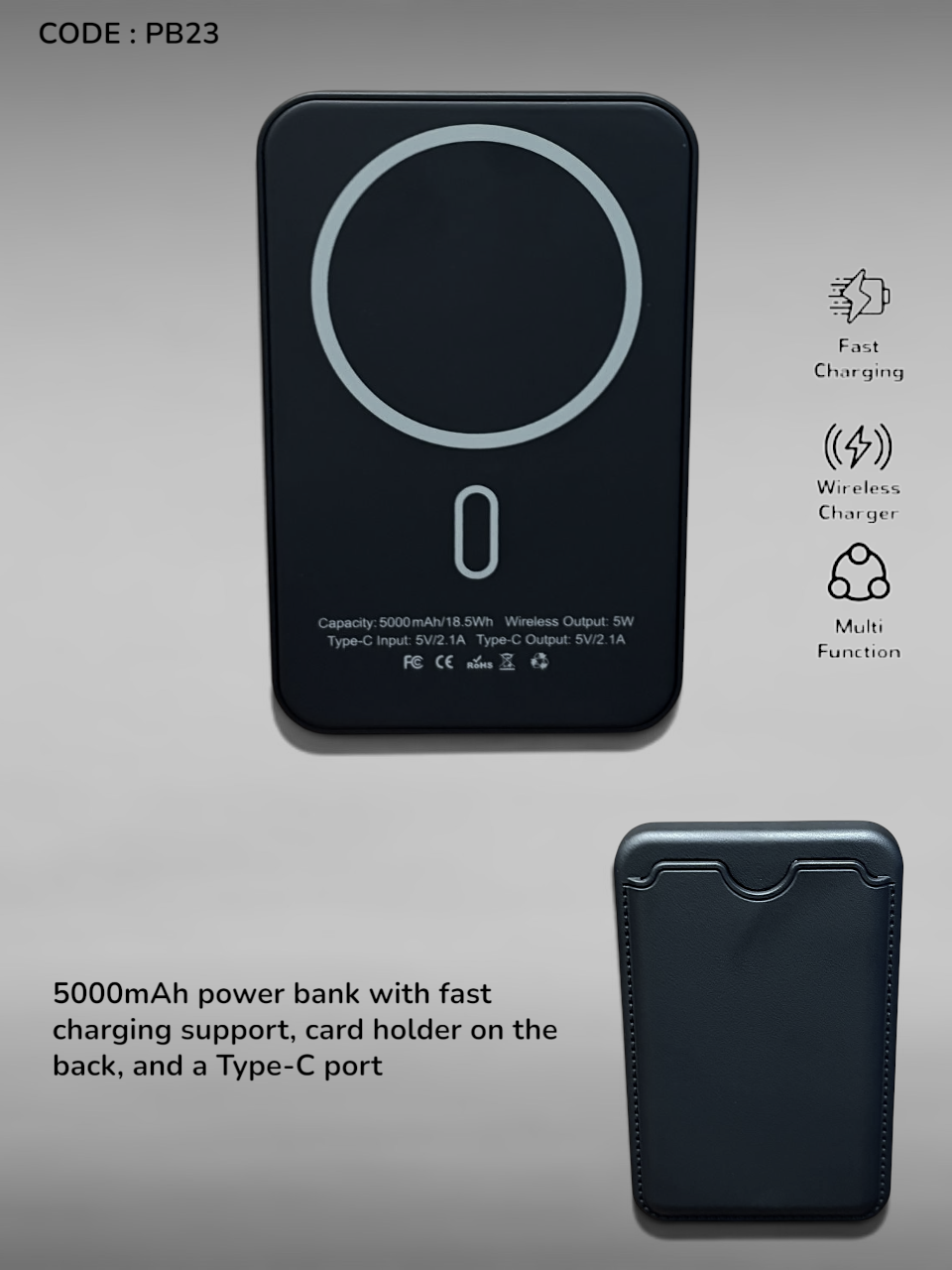 2IN1 CARDHOLDER POWERBANK (PB23)