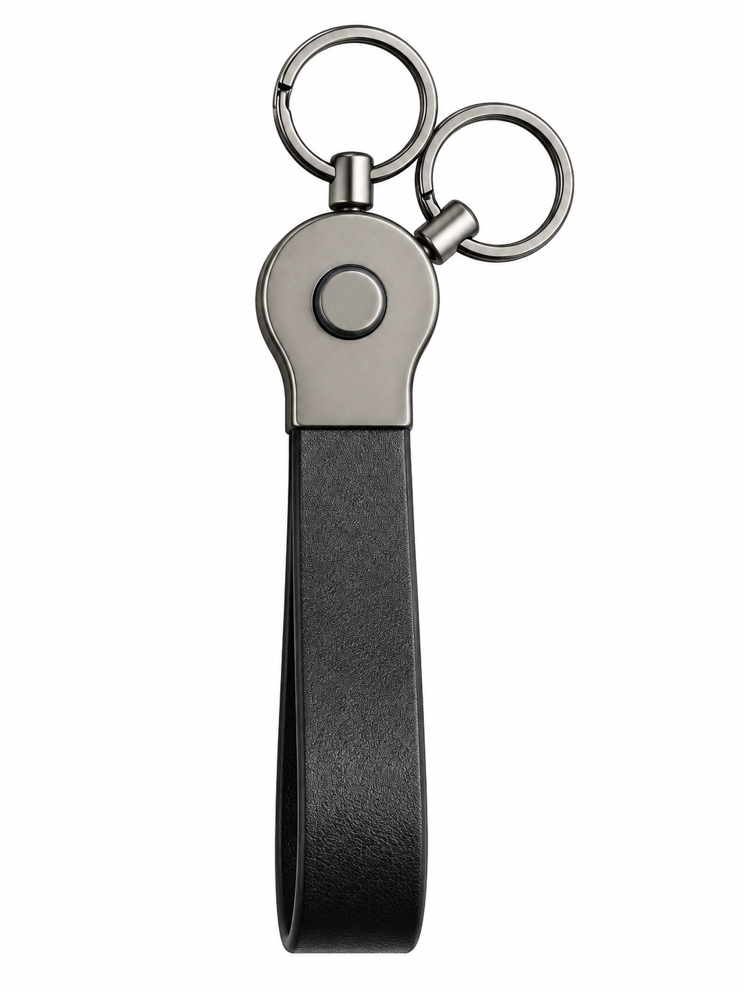 Leather Strap Dual-Ring Keychain (CK9)