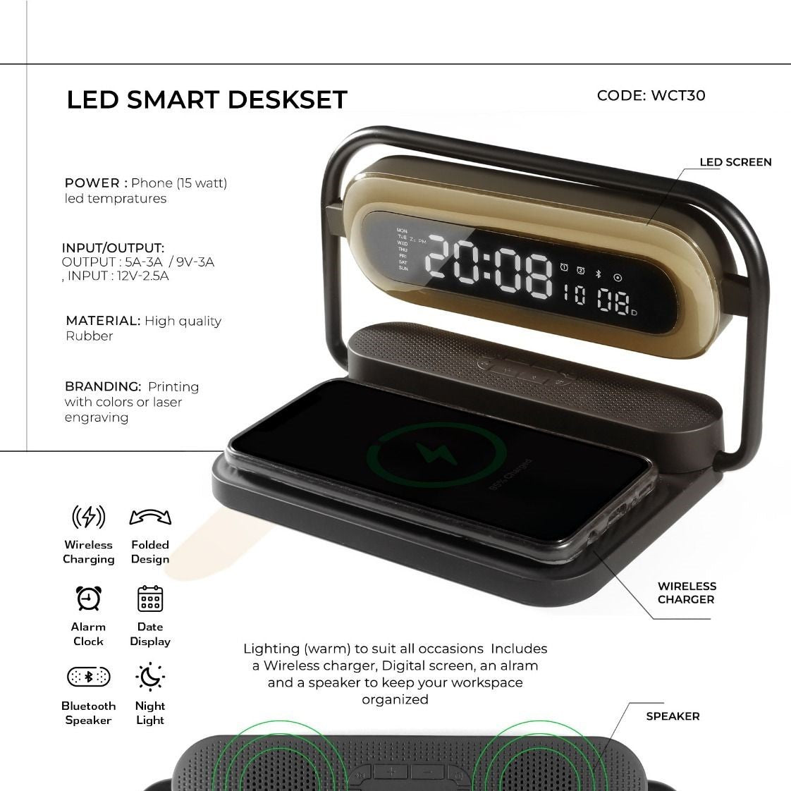 Clock wireless charger
