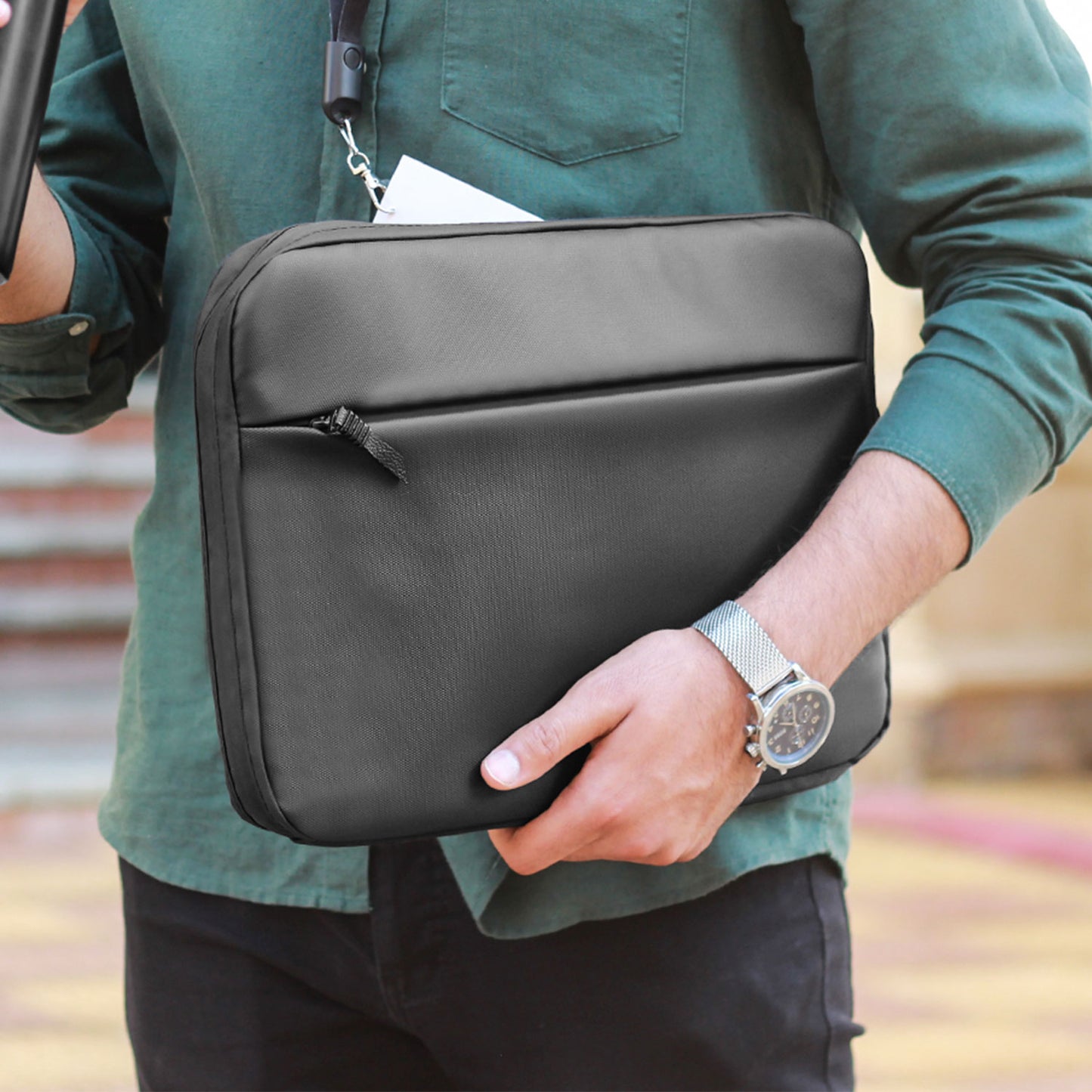 Texture Leather Laptop Sleeve