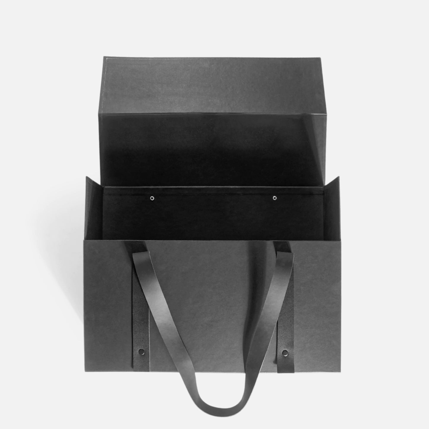 ELEGANT BLACK BOX WITH LEATHER HANDLE (BHC8)