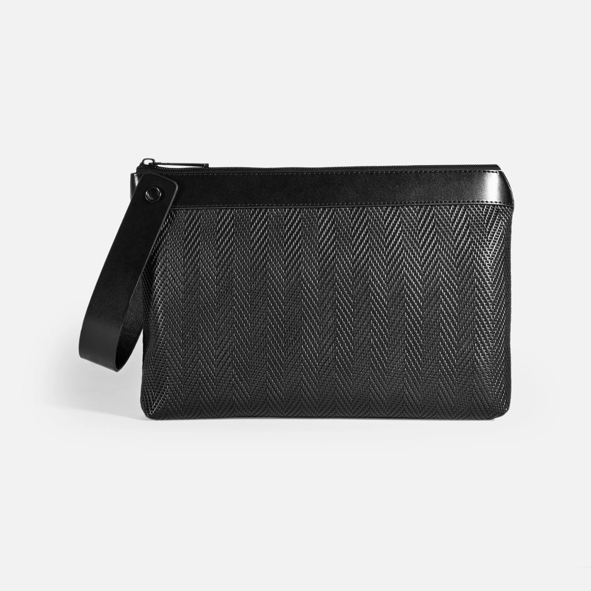 The Executive Chevron-Textured Pouch with Wrist Strap (HB15M)