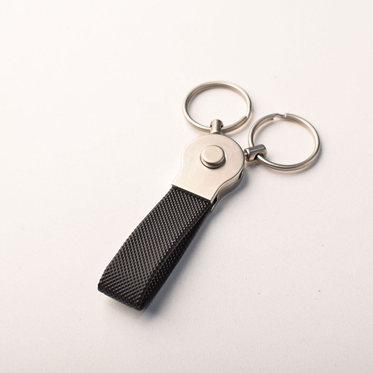 Leather Key Chain with Silver Rings