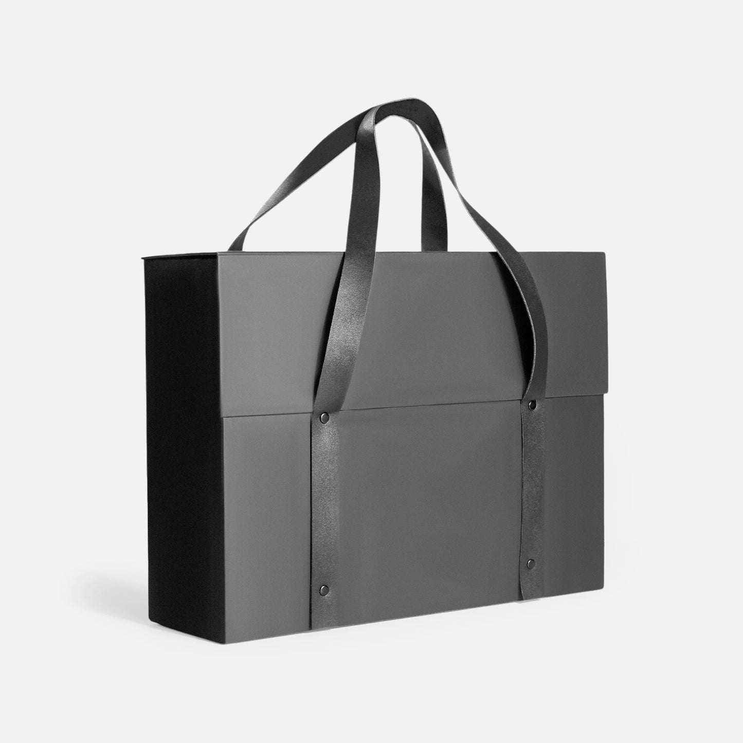 ELEGANT BLACK BOX WITH LEATHER HANDLE (BHC8)
