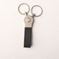 Leather Key Chain with Silver Rings