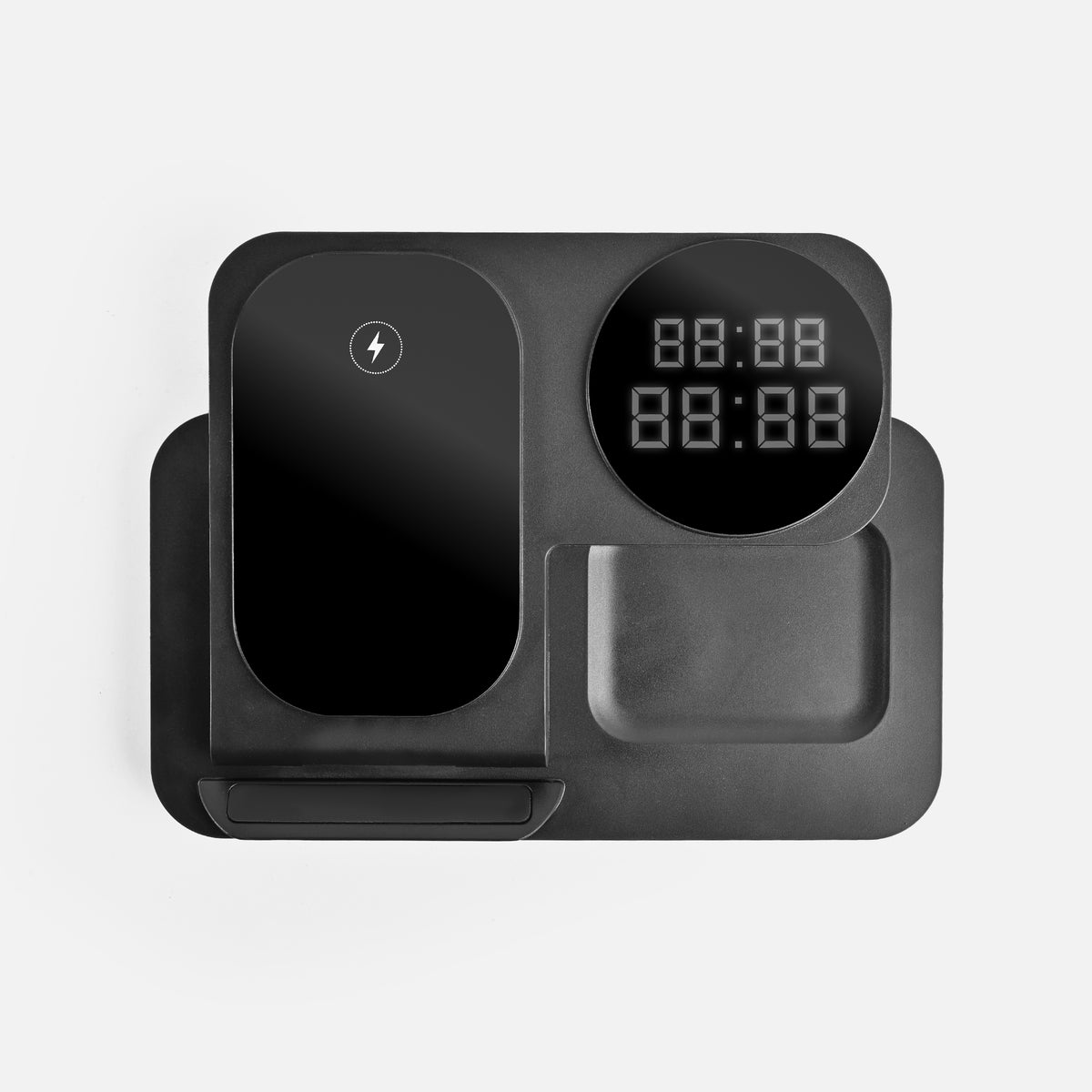 3-in-1 Wireless Charging Station with Digital LED Clock (Wct39)