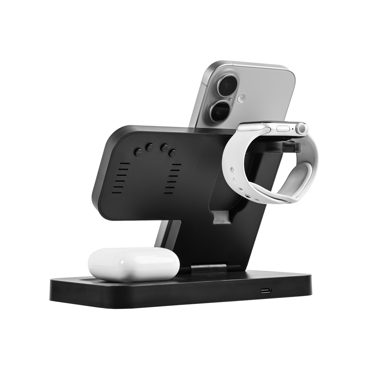 3-in-1 Wireless Charging Station with Digital LED Clock (Wct39)