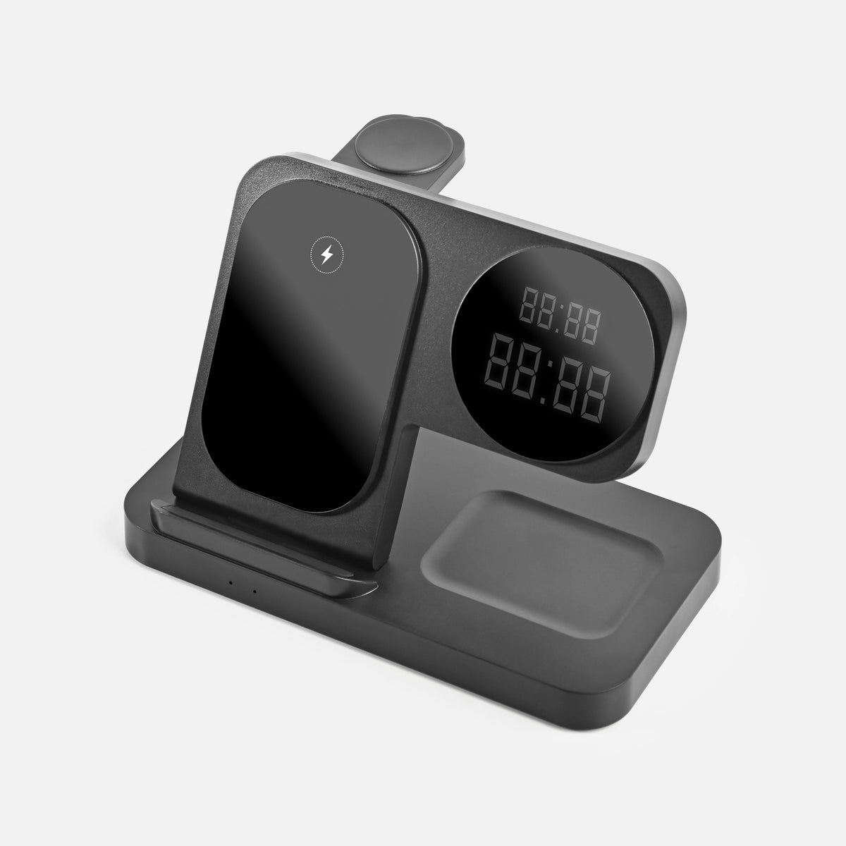 3-in-1 Wireless Charging Station with Digital LED Clock (Wct39)