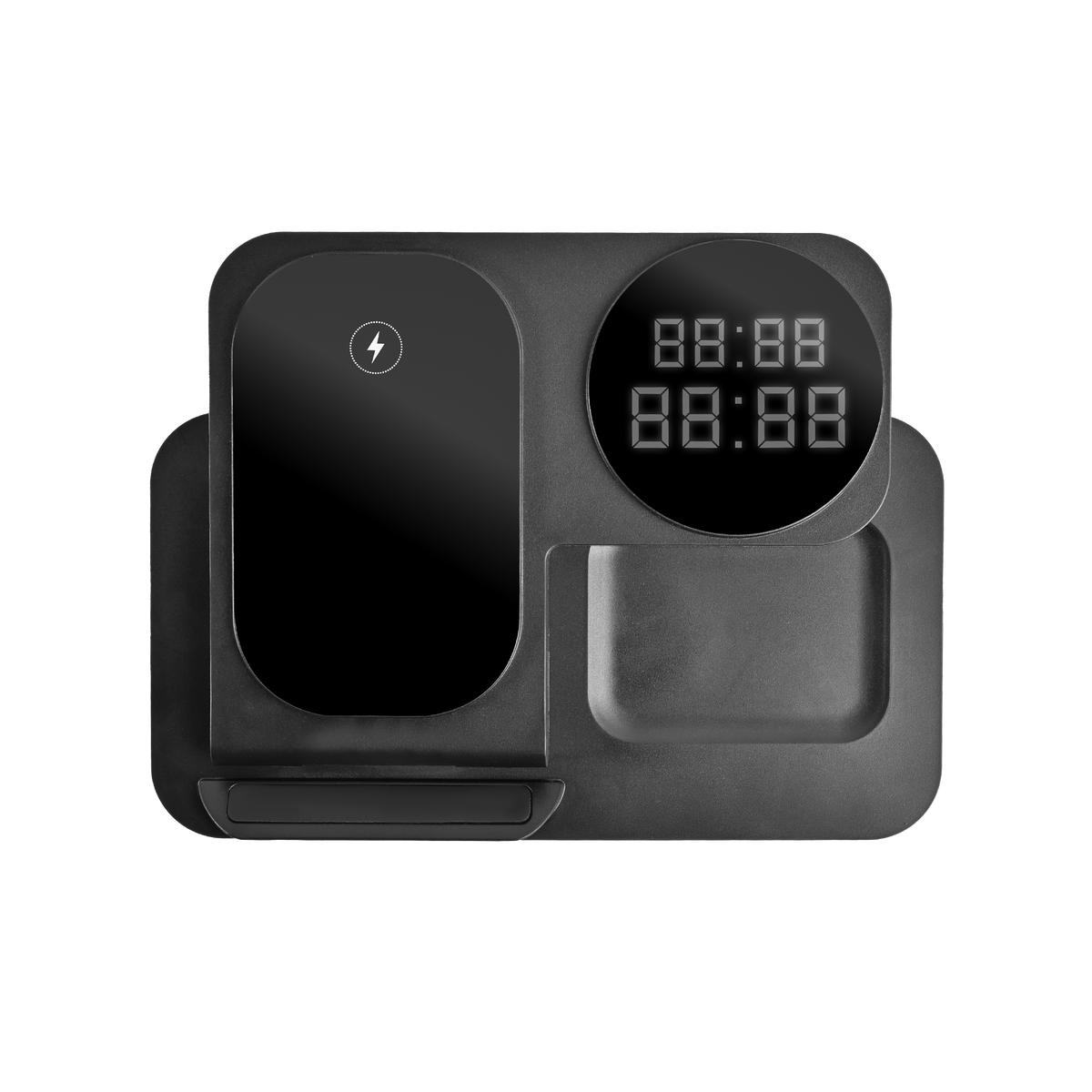 3-in-1 Wireless Charging Station with Digital LED Clock (Wct39)