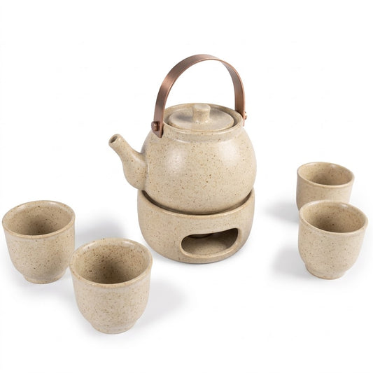 Executive Light Wheat Stone Ceramic Tea Set (Ws Pot1)