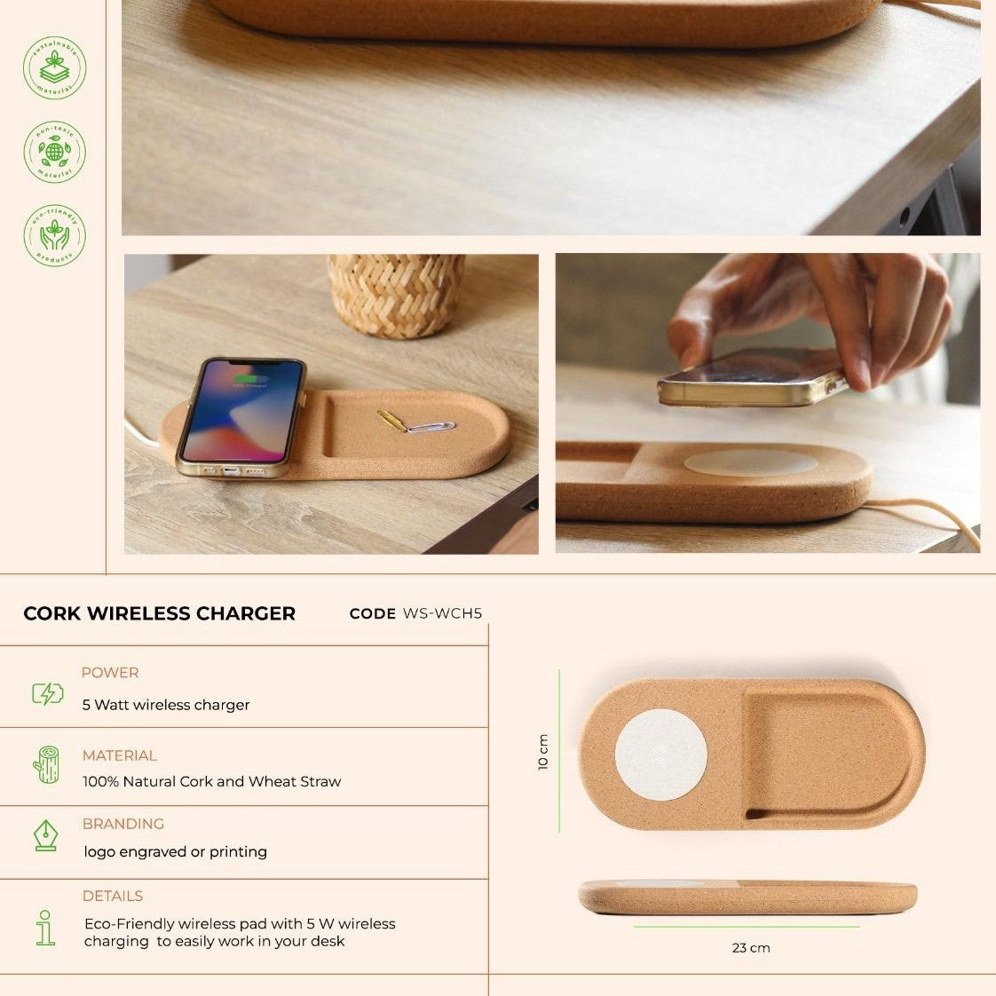 Cork wireless charger