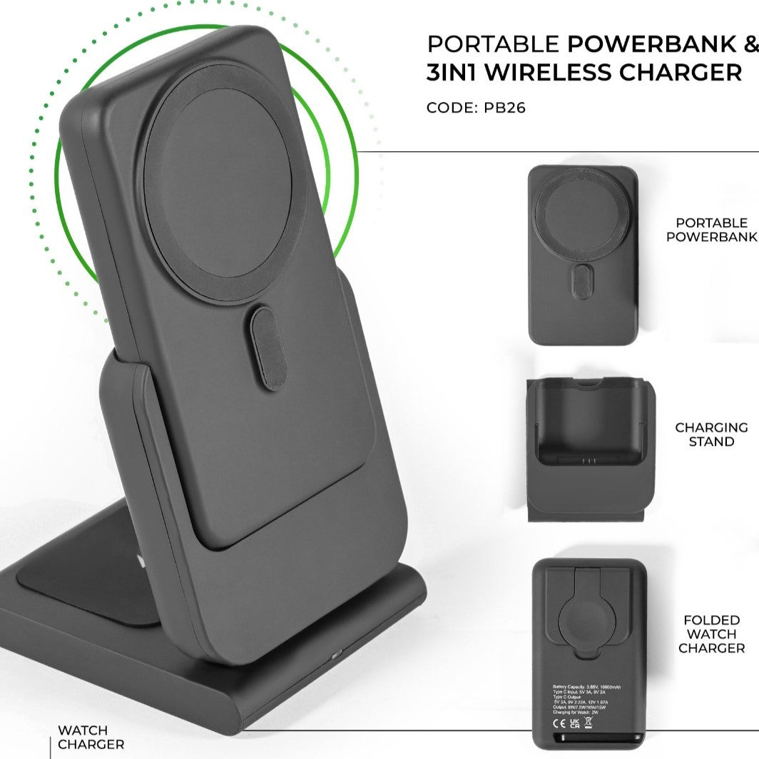 Portable Power bank & 3in1 Wireless Charger